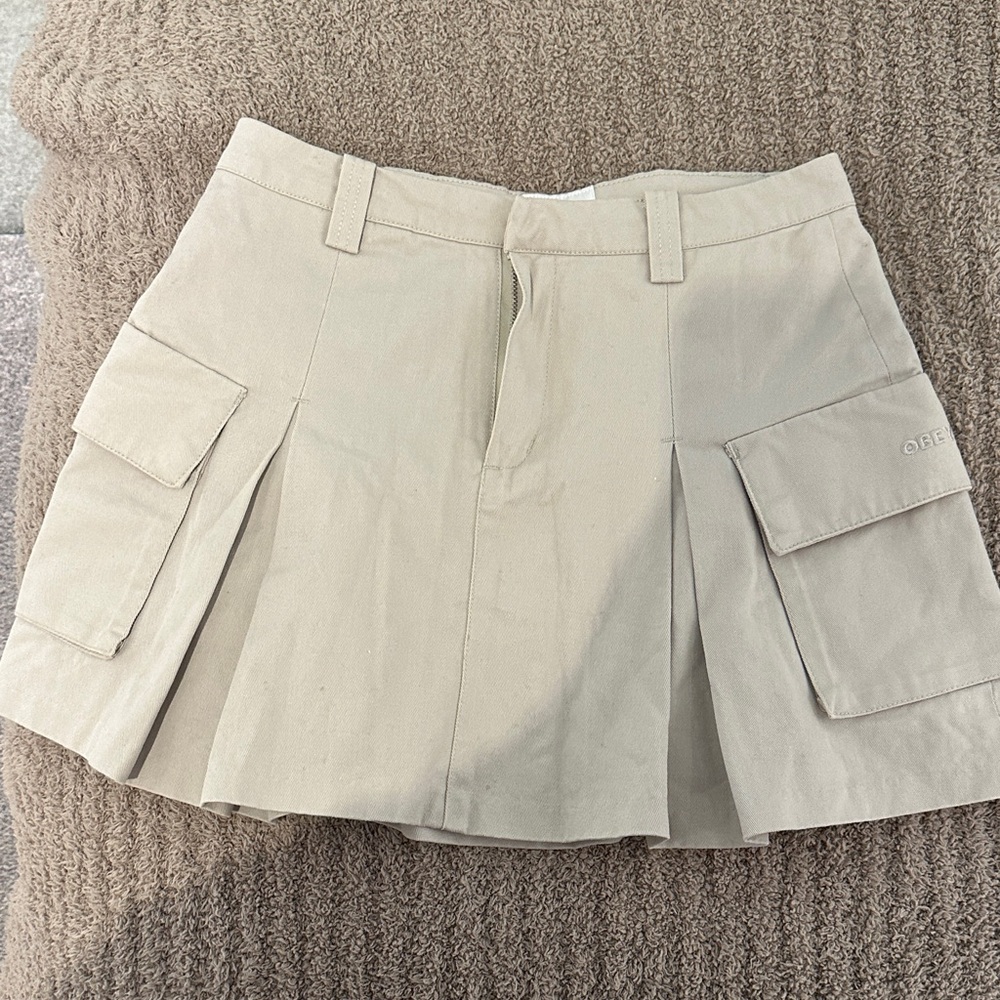Obey Beige Cargo Skirt